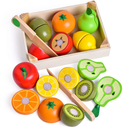 Wooden Cutting Food Toys Set for Toddlers