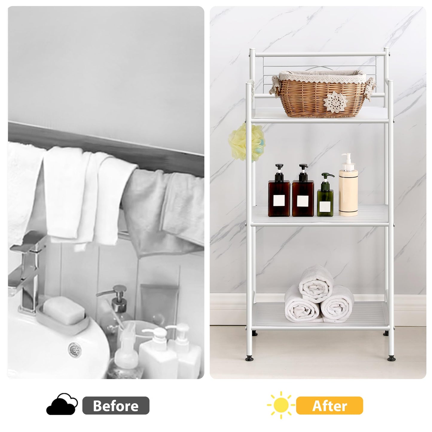 3-Tier Metal Freestanding Storage Shelf