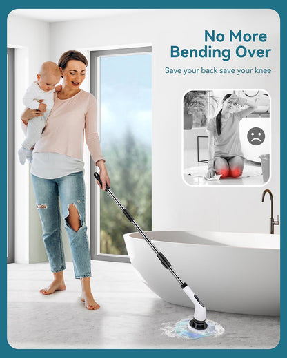 Electric Spin Scrubber for Bathroom Cleaning