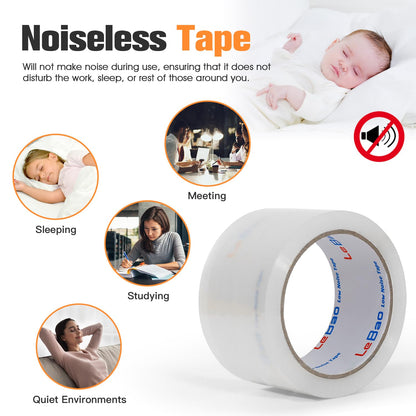 LeBao Noiseless Heavy Duty Packing Tape Rolls