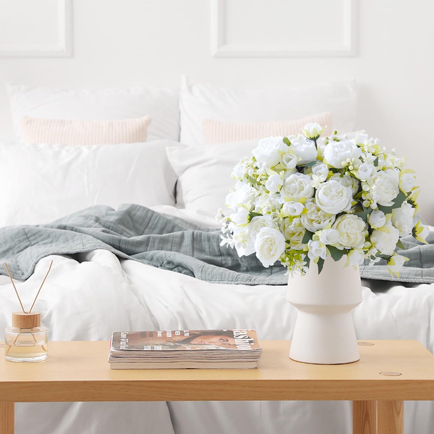 12 Pack Artificial Peony Flowers for Home Decor