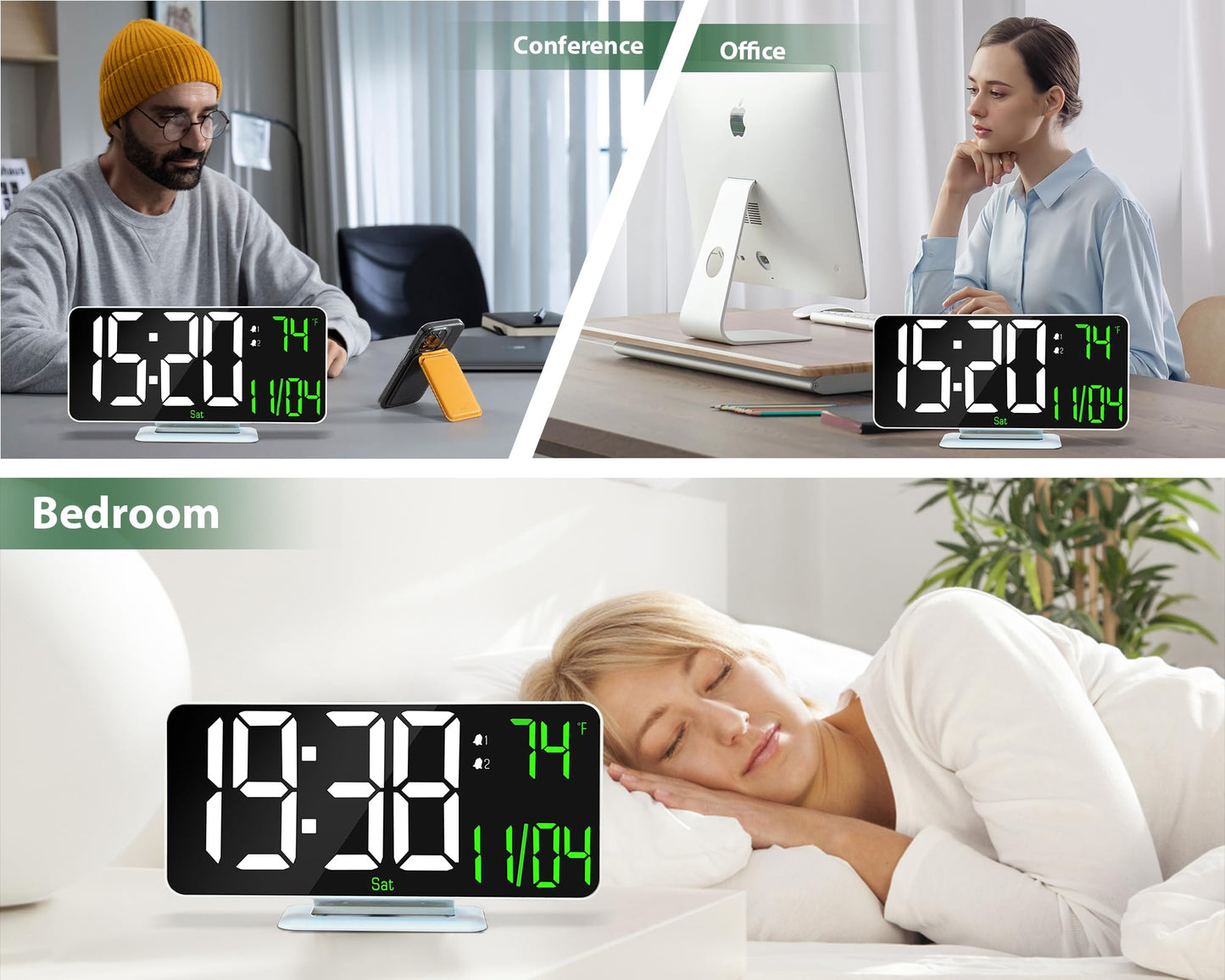 Neasroe 6.7" LED Digital Alarm Clock