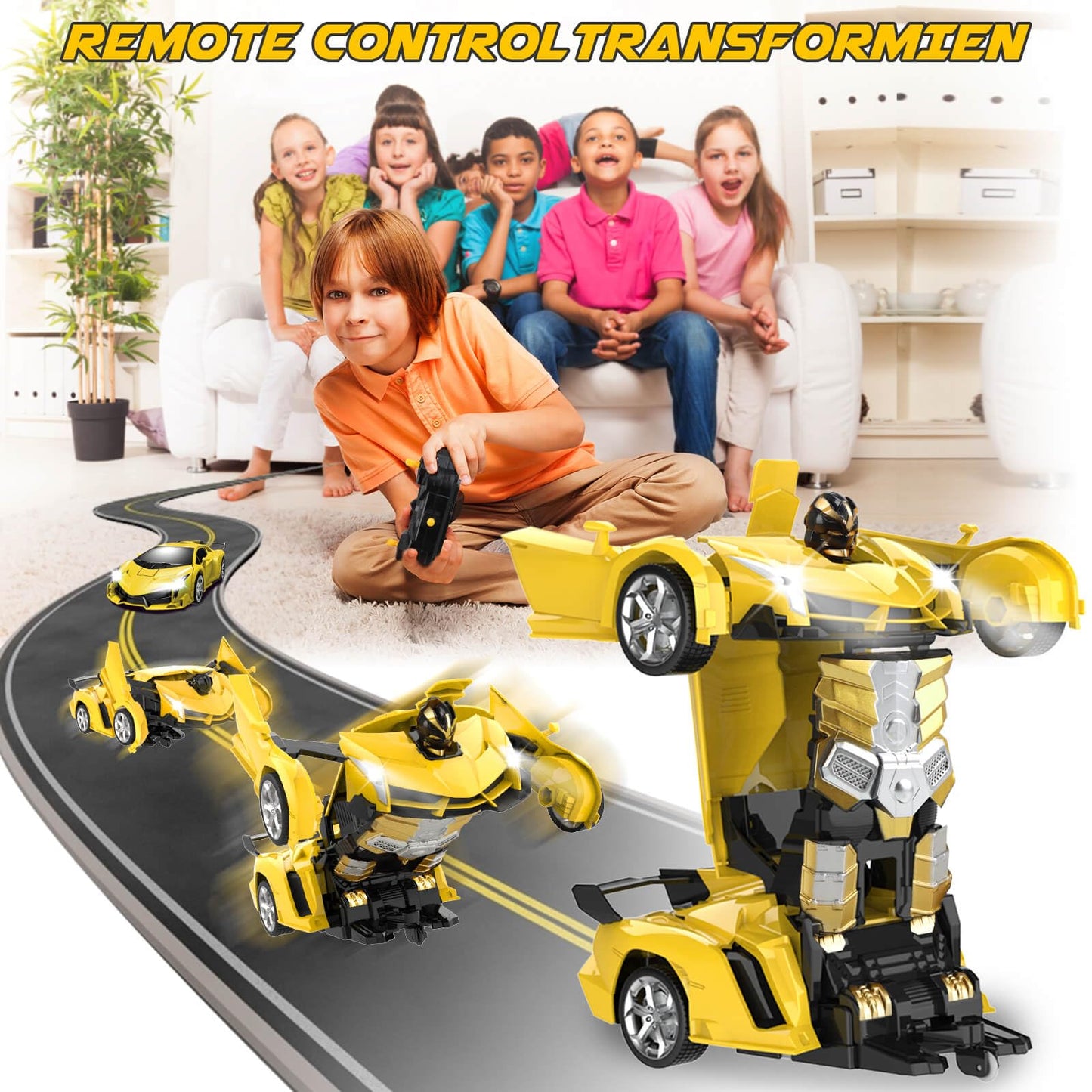 Transforming RC Car Robot Toy for Kids