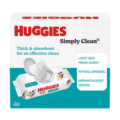 Huggies Simply Clean Fresh Scent Baby Wipes, 1 Flip-Top Pack (64 Wipes Total)