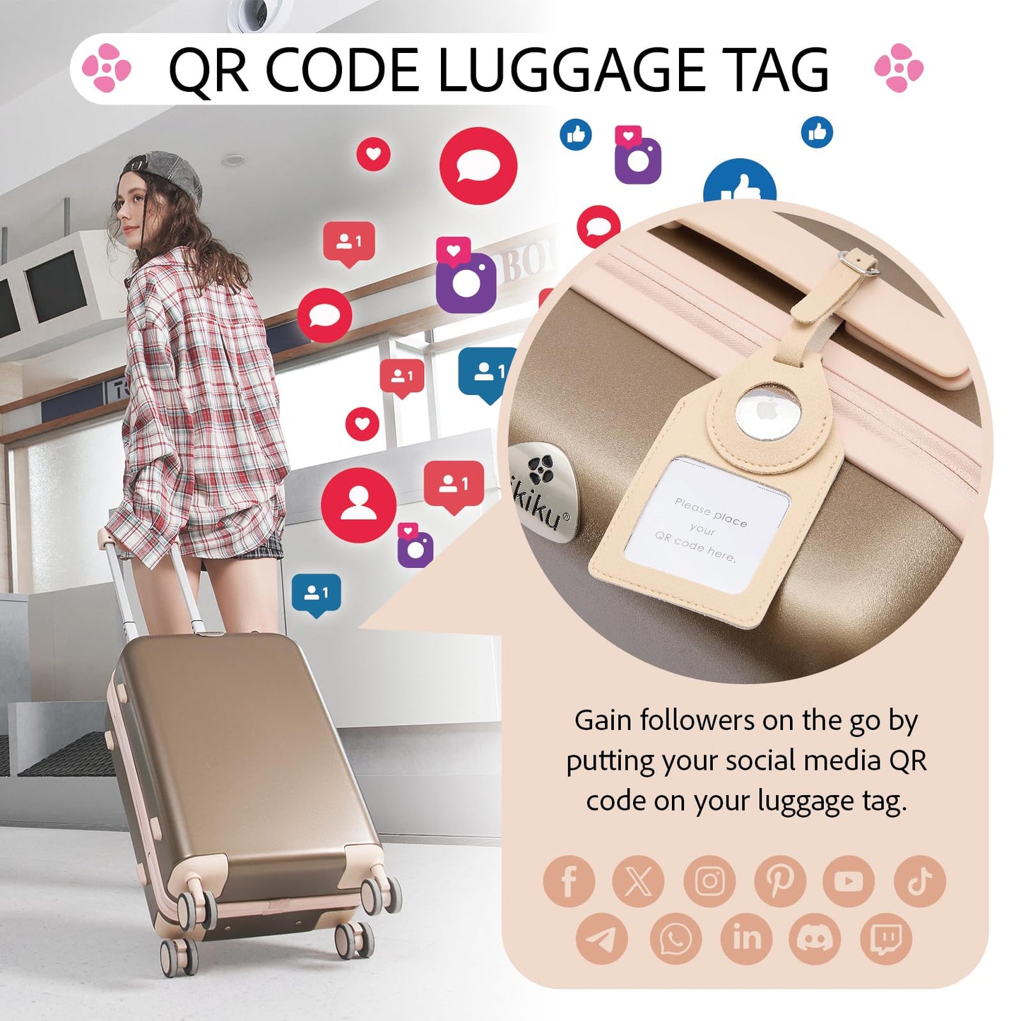 4-Piece Lightweight Luggage Set with Spinner Suitcase