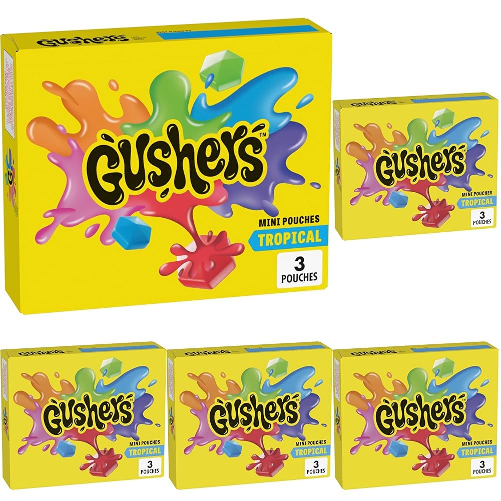 Gushers Tropical Fruit Flavored Snacks 3 Ct (Pack of 5)