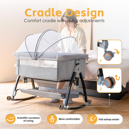 3 in 1 Baby Bassinet with Quick Height Adjustment