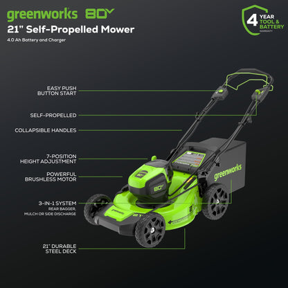 Greenworks 80V Cordless Lawn Mower and Blower Kit