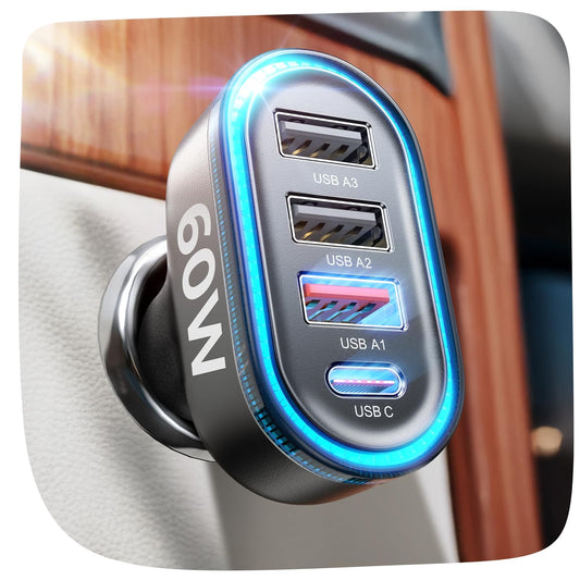 60W USB C Car Charger by LISEN