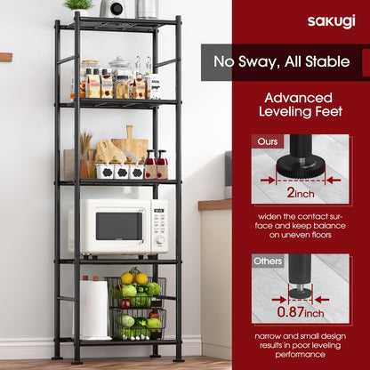 5-Tier Metal Storage Shelves - Set of 2