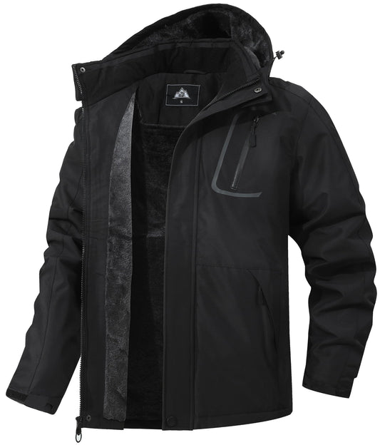 MAOYSSEN Men's Waterproof Fleece Ski Jacket