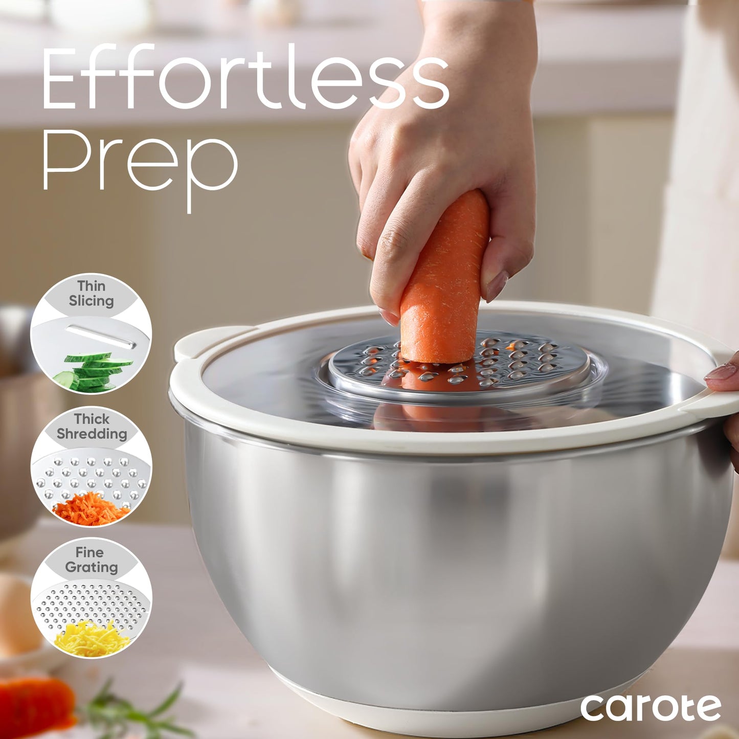 12-Piece CAROTE Mixing Bowls Set with Lids