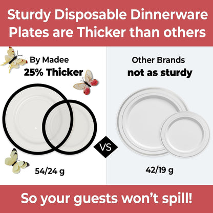 400 Pcs By Madee Heavyweight Elegant Disposable Dinnerware Set