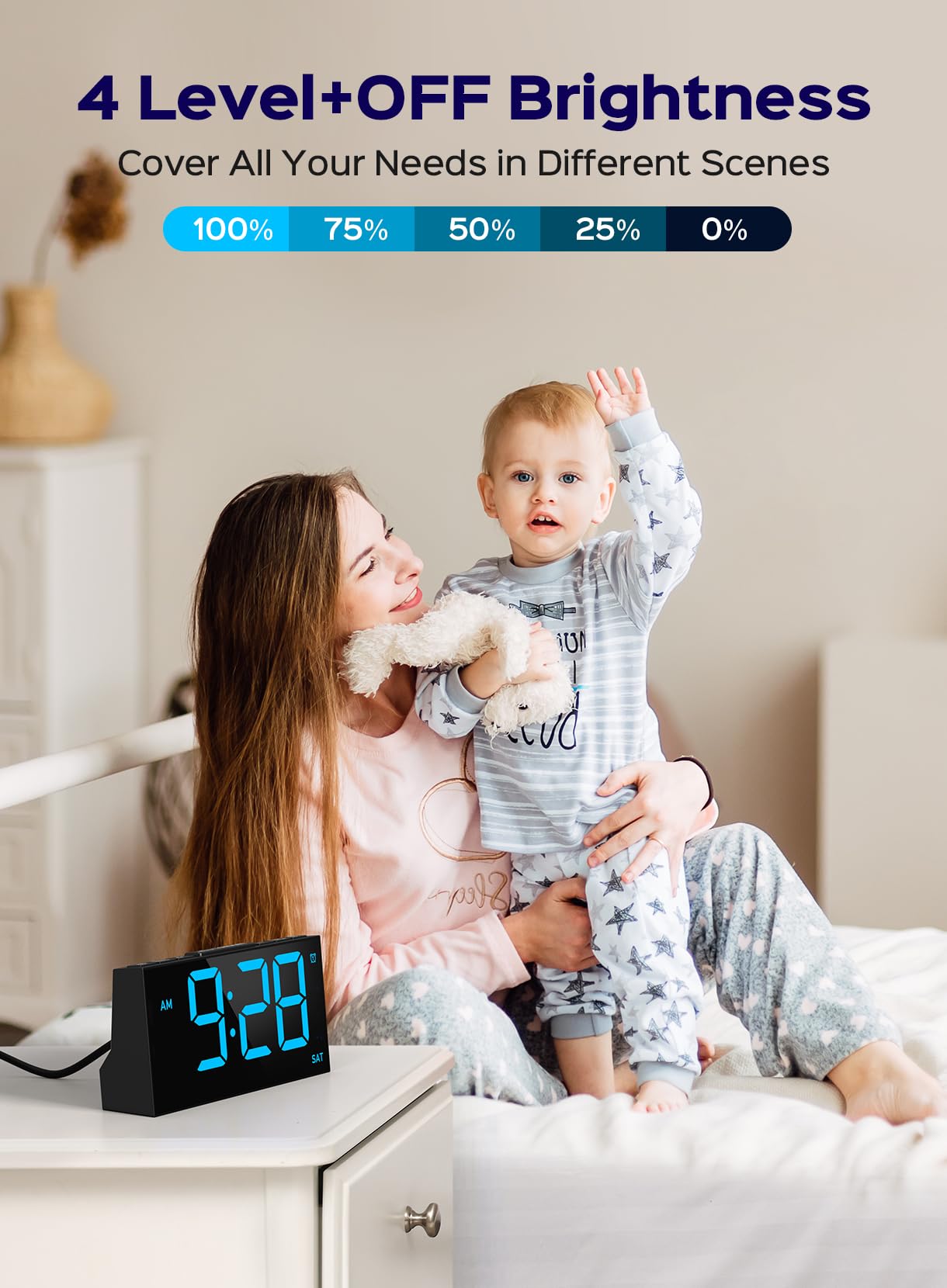 GOLOZA Digital Alarm Clock with USB and Snooze