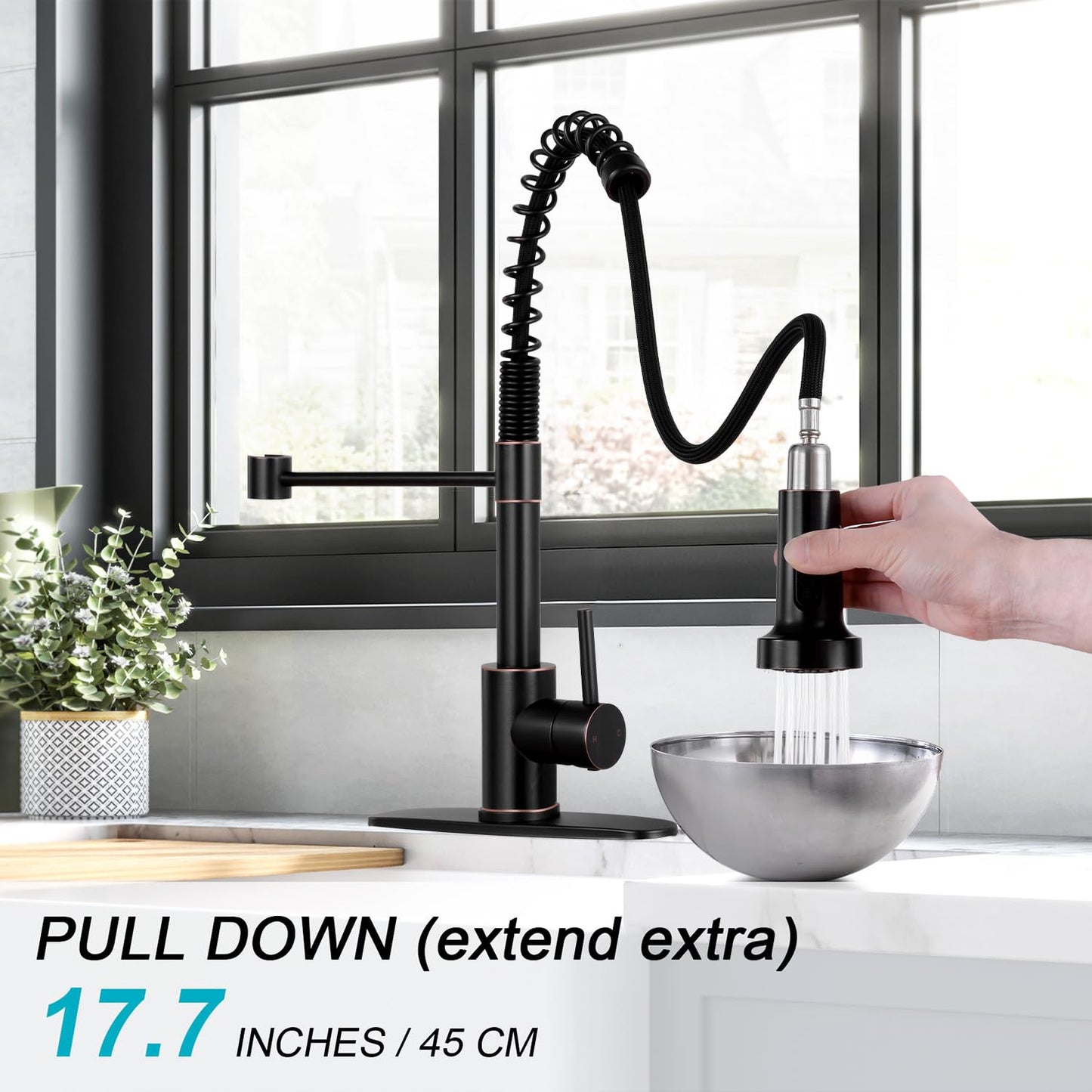 HGN Pull Down Kitchen Faucet with Sprayer