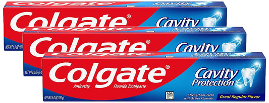 Colgate Fluoride Toothpaste, Cavity Protection, 3-Pack