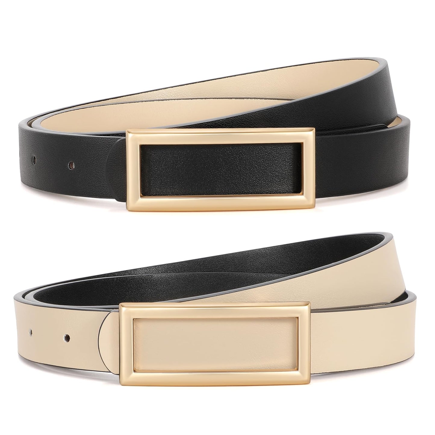 WOWOGO Women Reversible Faux Leather Waist Belt