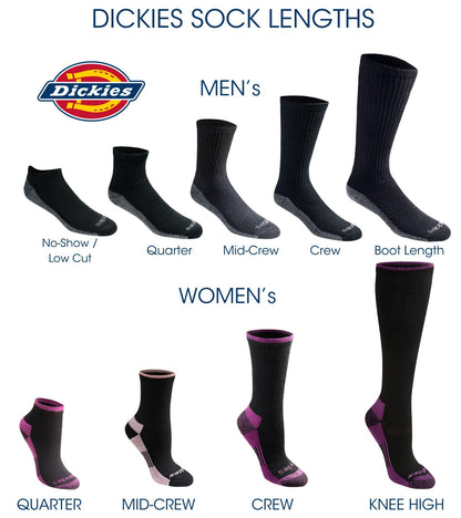 Dickies Moisture Control Crew Socks, 6 Pairs