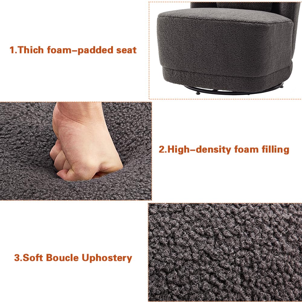 Modern Velvet Swivel Accent Chair with Cushion