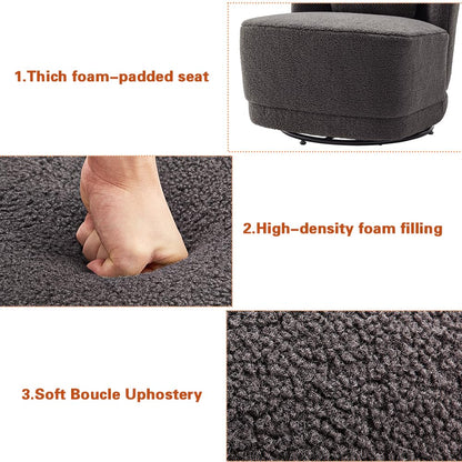 Modern Velvet Swivel Accent Chair with Cushion