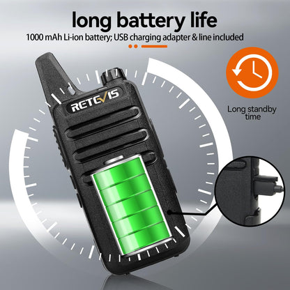 4 Pack Retevis Two Way Walkie Talkies