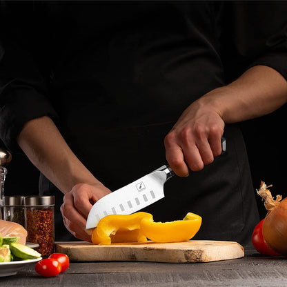 imarku Santoku Knife Chef Knife 5 inch Ultra Sharp Asian Knife Japanese Chef Knife - Japanese SUS440A Stainless Steel - Ergonomic Pakkawood Handle, Best Choice for Home Kitchen