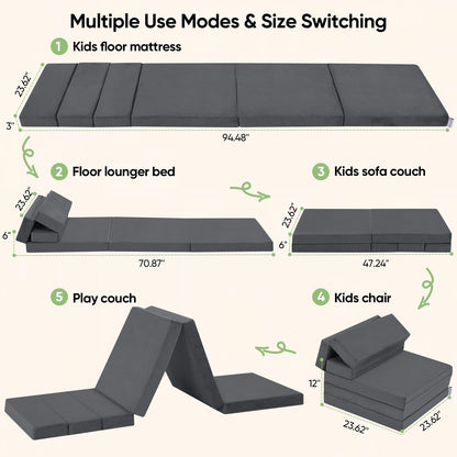 Kidirect 6-in-1 Kids Folding Sofa Bed