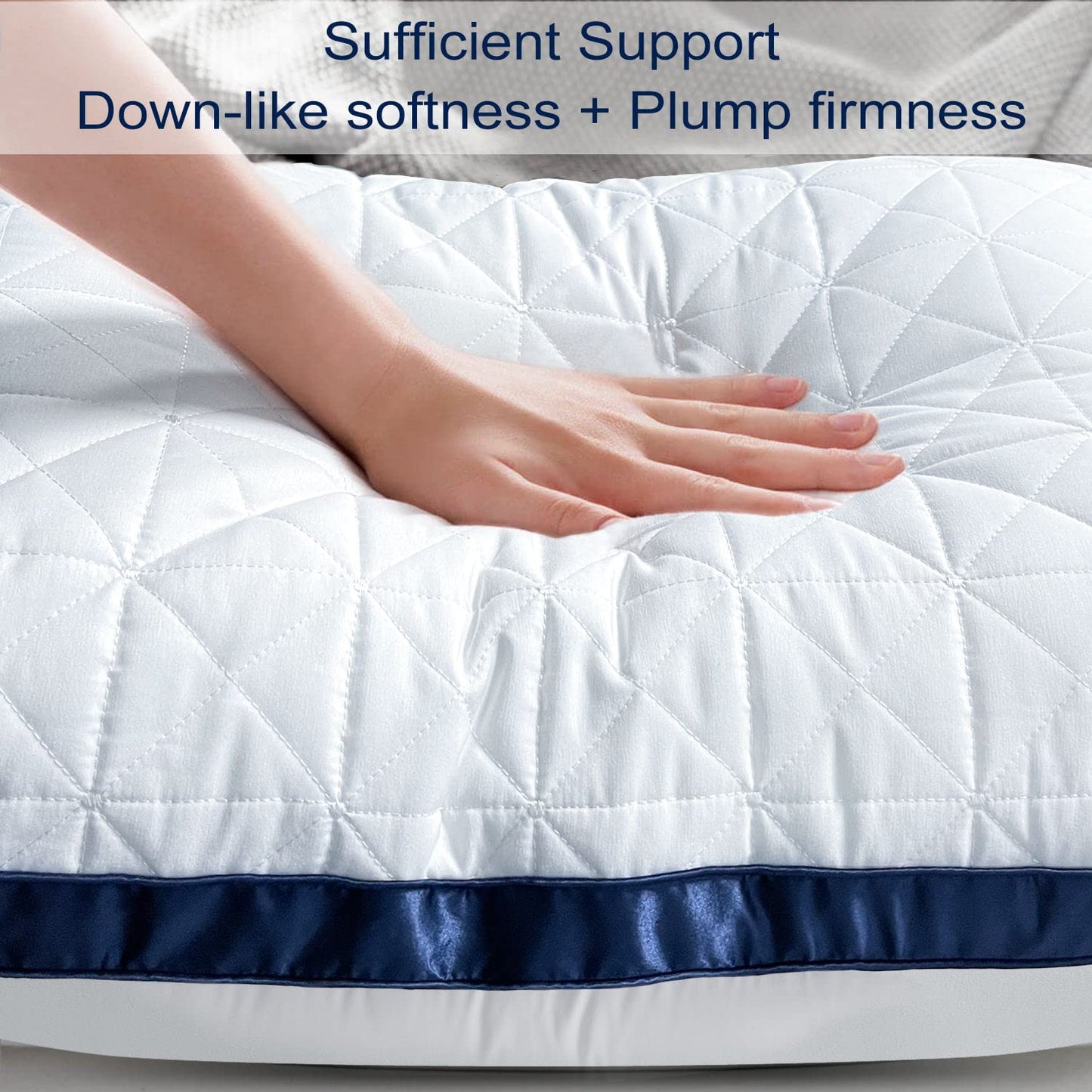 2 Pack Cooling Queen Size Pillows for Sleepers