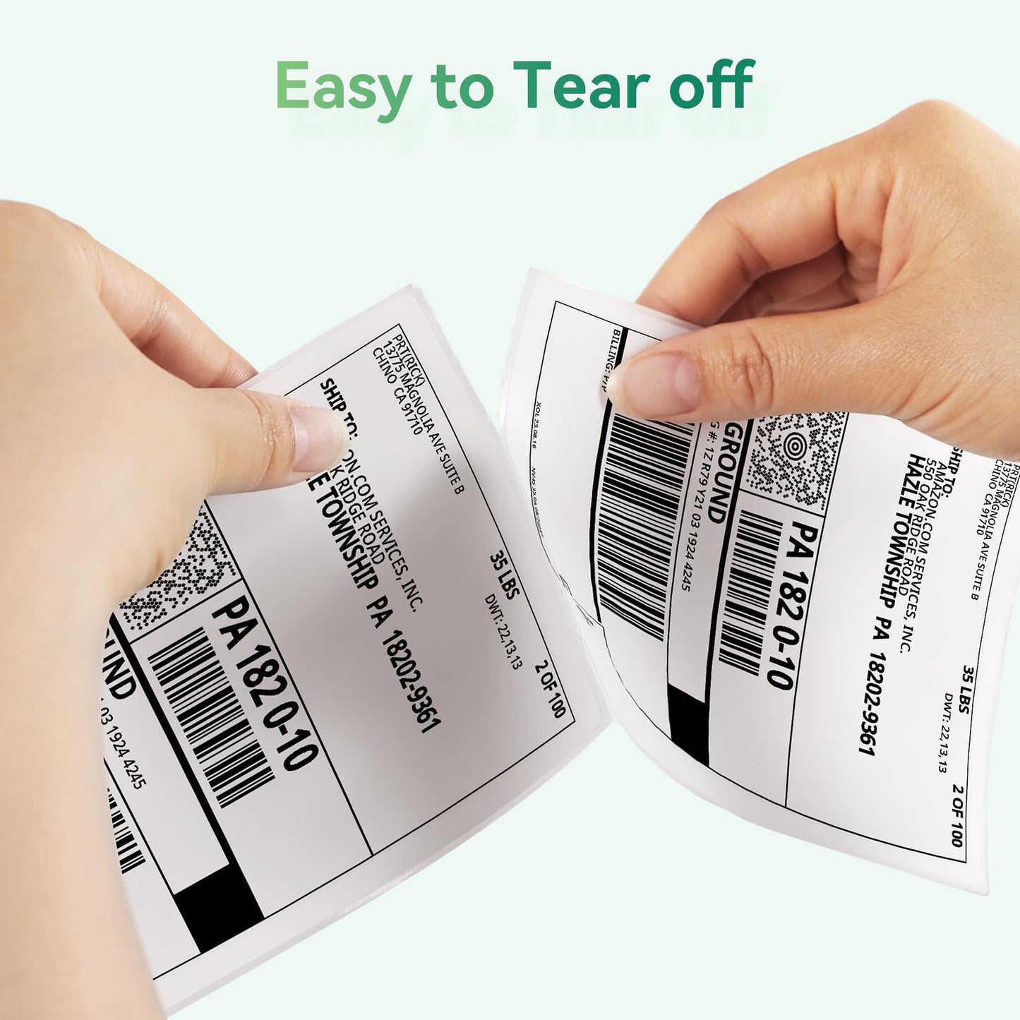 iDPRT Shipping Labels - 4×6 Thermal Direct Shipping Label, Fan-Fold Labels, Thermal Shipping Label for Label Printer, 500 Labels Per Stack, Address Blank Labels for Office, Strong Adhesive Labels