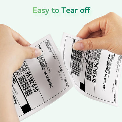 iDPRT Shipping Labels - 4×6 Thermal Direct Shipping Label, Fan-Fold Labels, Thermal Shipping Label for Label Printer, 500 Labels Per Stack, Address Blank Labels for Office, Strong Adhesive Labels