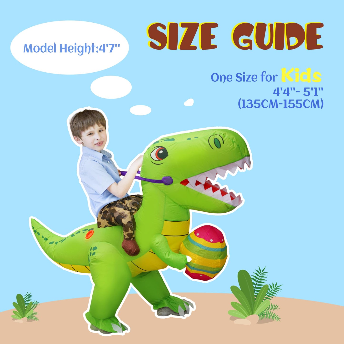 Inflatable T-Rex Costume for Kids Halloween Party