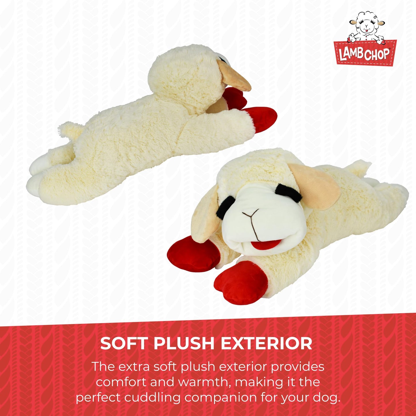 Multipet Lamb Chop Plush Dog Toy - Jumbo Squeaky