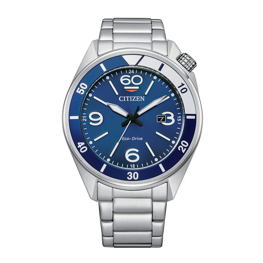 Citizen Men's Eco-Drive Weekender Sport Men's Watch in Stainless Steel, Blue Dial (Model: AW1711-52L)