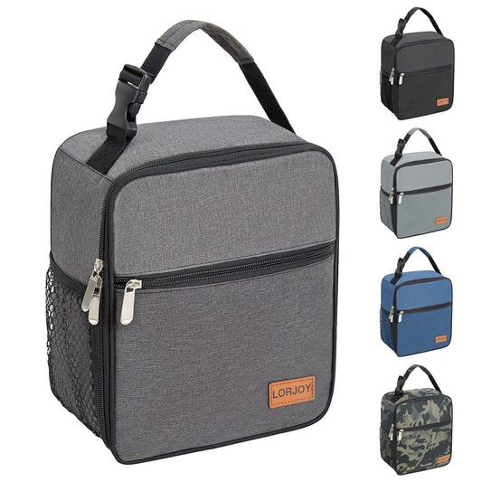 Insulated Lunch Box for Men and Women - Reusable Lunch Bag for Adults, Perfect for Work or School - Small and Portable Design,Black