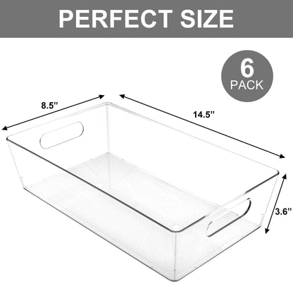Clear Storage Bins for Home Organization - 6 Pack