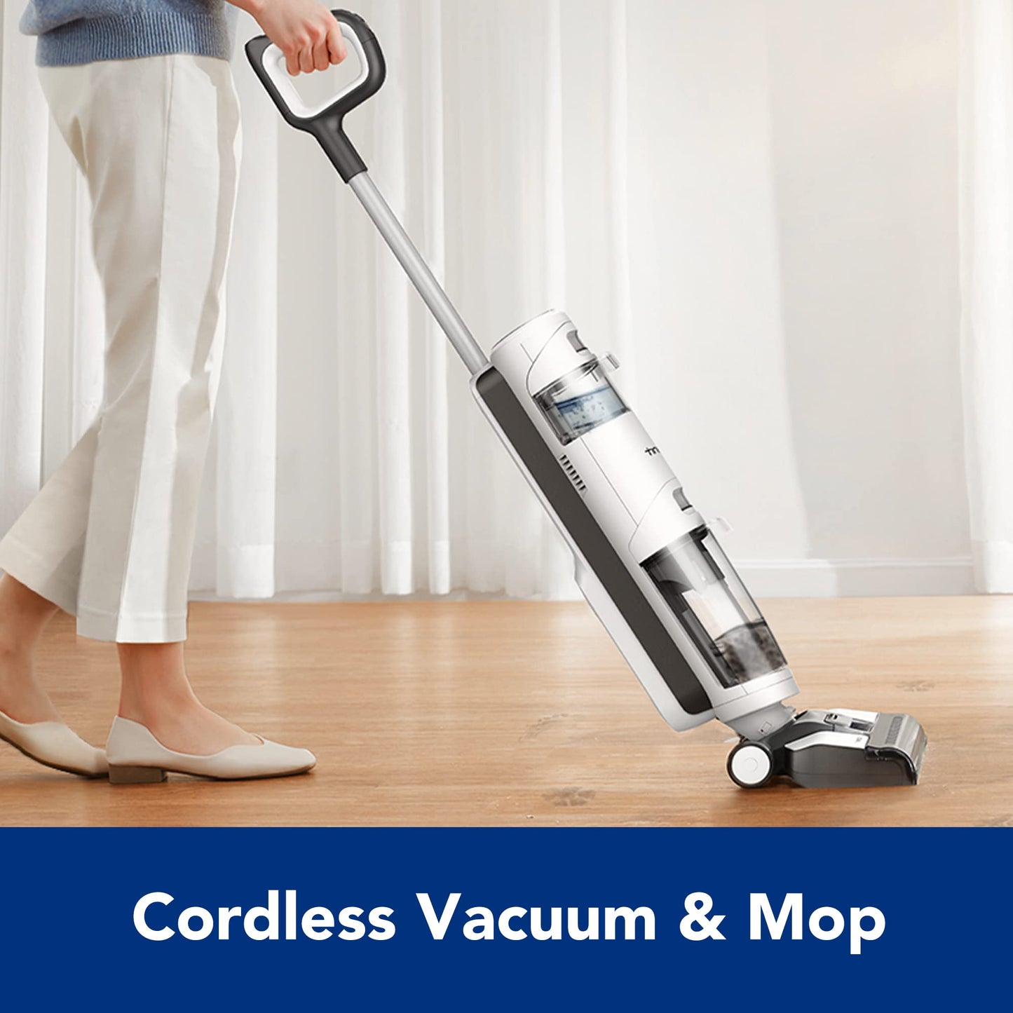 Tineco iFLOOR 3 Breeze Complete Wet Dry Vacuum Cordless Floor Cleaner and Mop One-Step Cleaning for Hard Floors