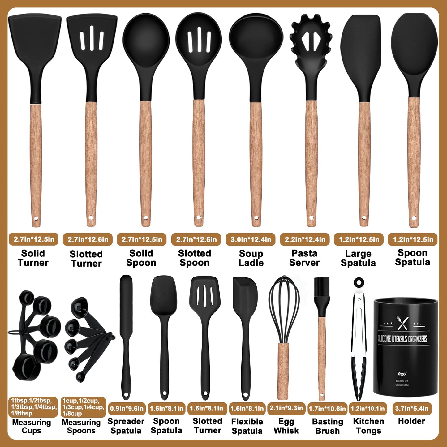 26-Piece Non-Stick Silicone Utensil Set