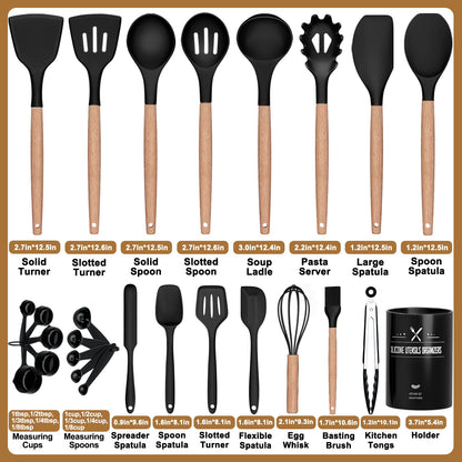 26-Piece Non-Stick Silicone Utensil Set