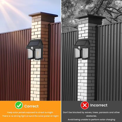 Solar Wall Lamp with Motion Sensor, 4 Pack