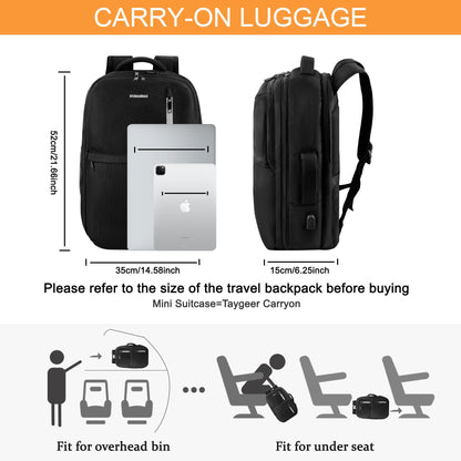 Travel Laptop Backpack with Shoe Compartment, 40L