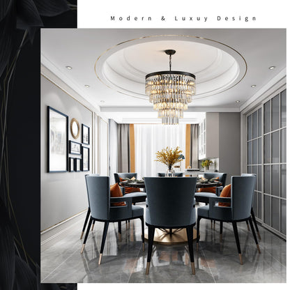 Blinghy Black Crystal Adjustable Chandelier for Home