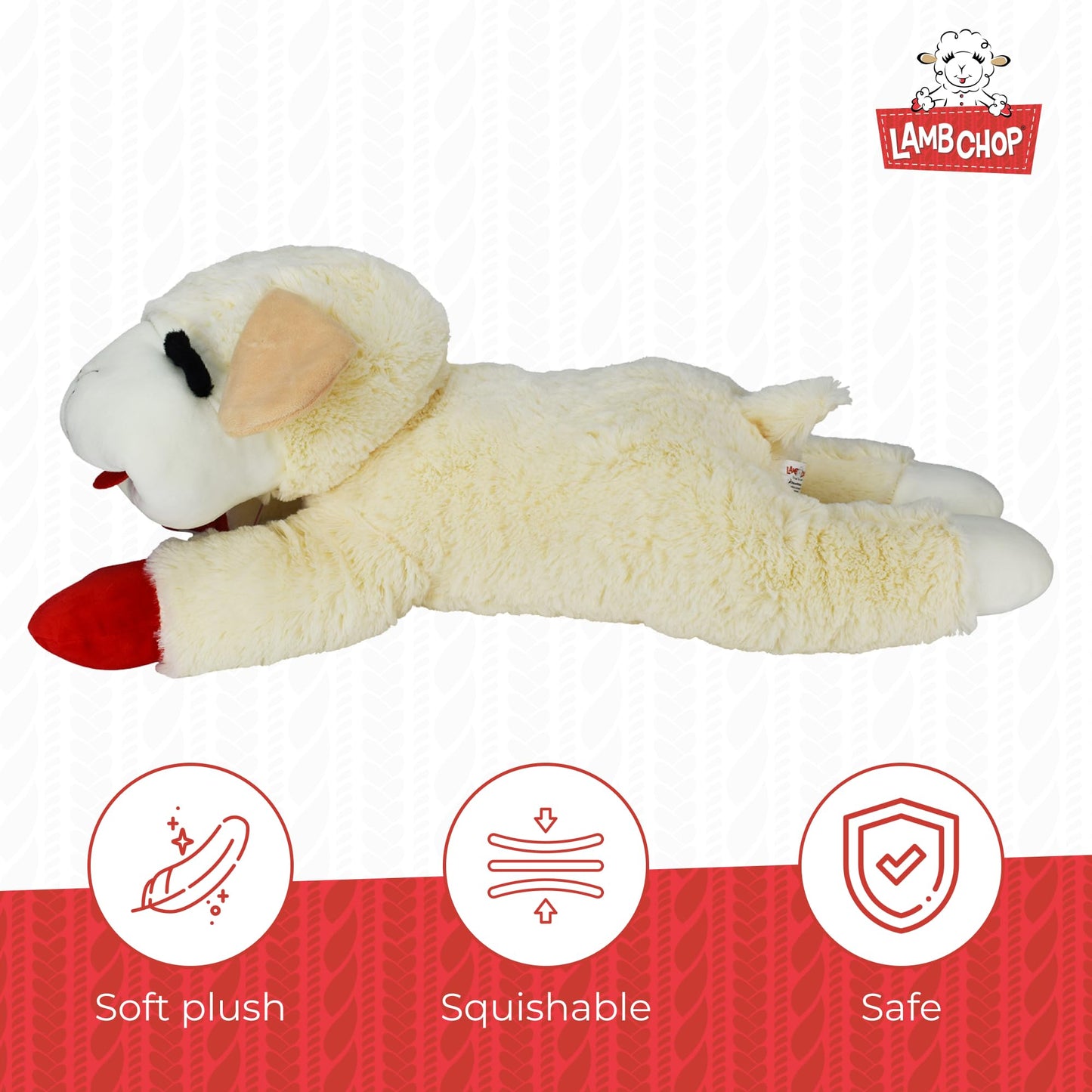 Multipet Lamb Chop Plush Dog Toy - Jumbo Squeaky