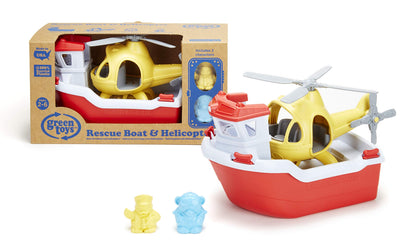 Green Toys Rescue Boat and Helicopter Set