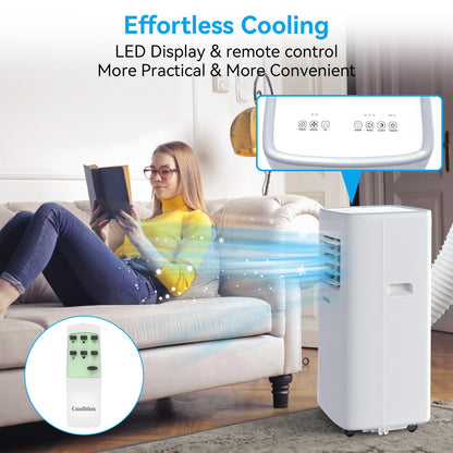 8500 BTU Portable Air Conditioners Cool Up to 360 Sq.Ft,3 IN 1 portable ac unit with Remote Control/LED Display/24Hrs Timer/Window Installation Kit & Screwdriver,White