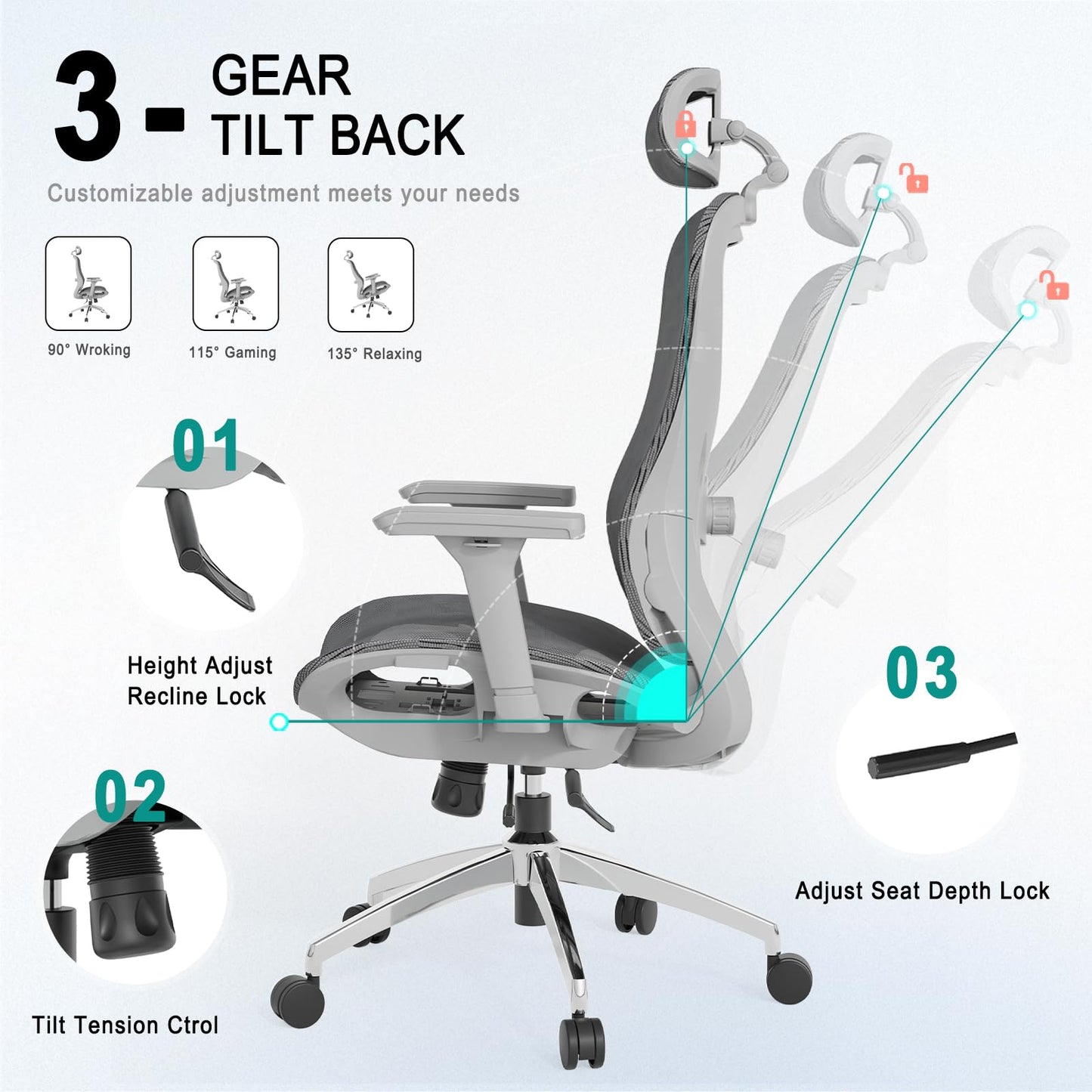 Ergonomic Big and Tall Office Chair with Support
