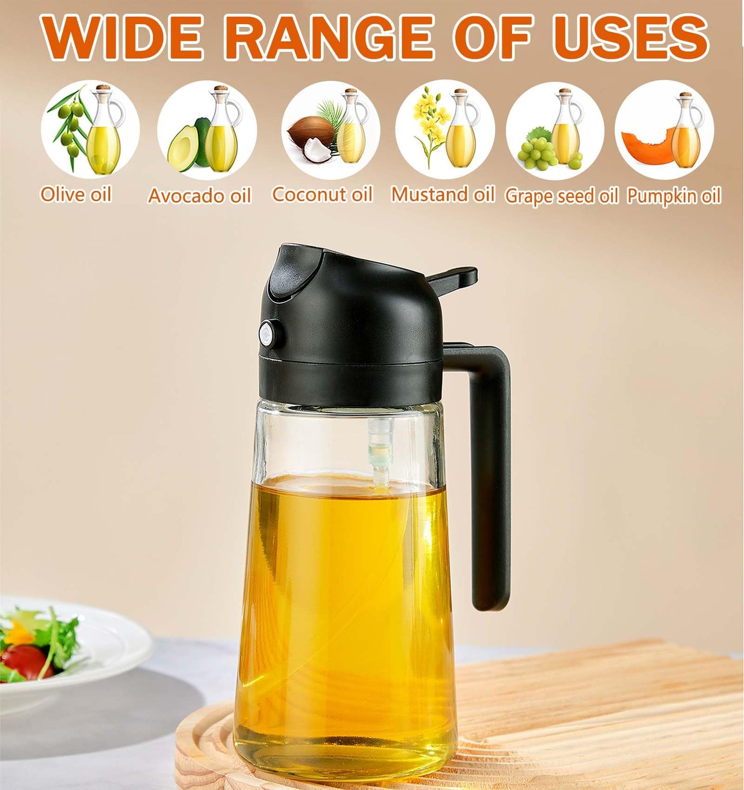 16oz Olive Oil Sprayer & Dispenser