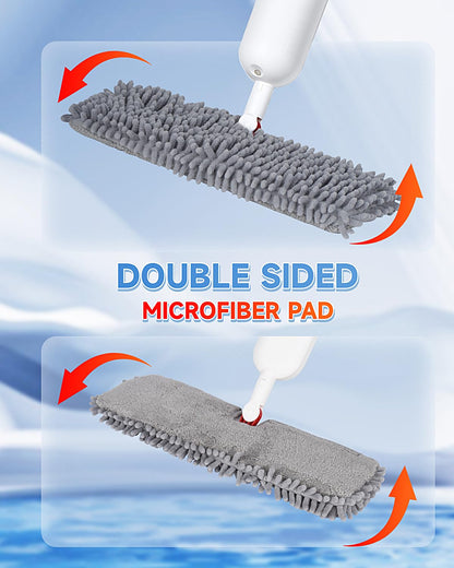 Mops for Floor Cleaning, Spray Mop Floor Mop for Effortless Floor Cleaning - Wet & Dry, 3 Reusable Double Side Microfiber Washable Pads, for Laminate, Ceramic, Vinyl, Tile - Home & Commercial Use