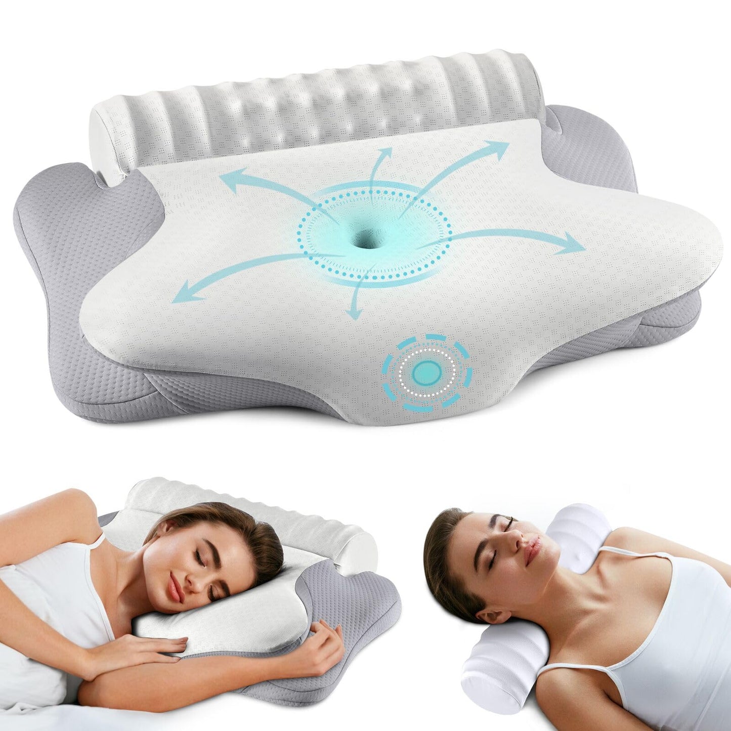 Ergonomic Memory Foam Neck Pillow for Pain Relief