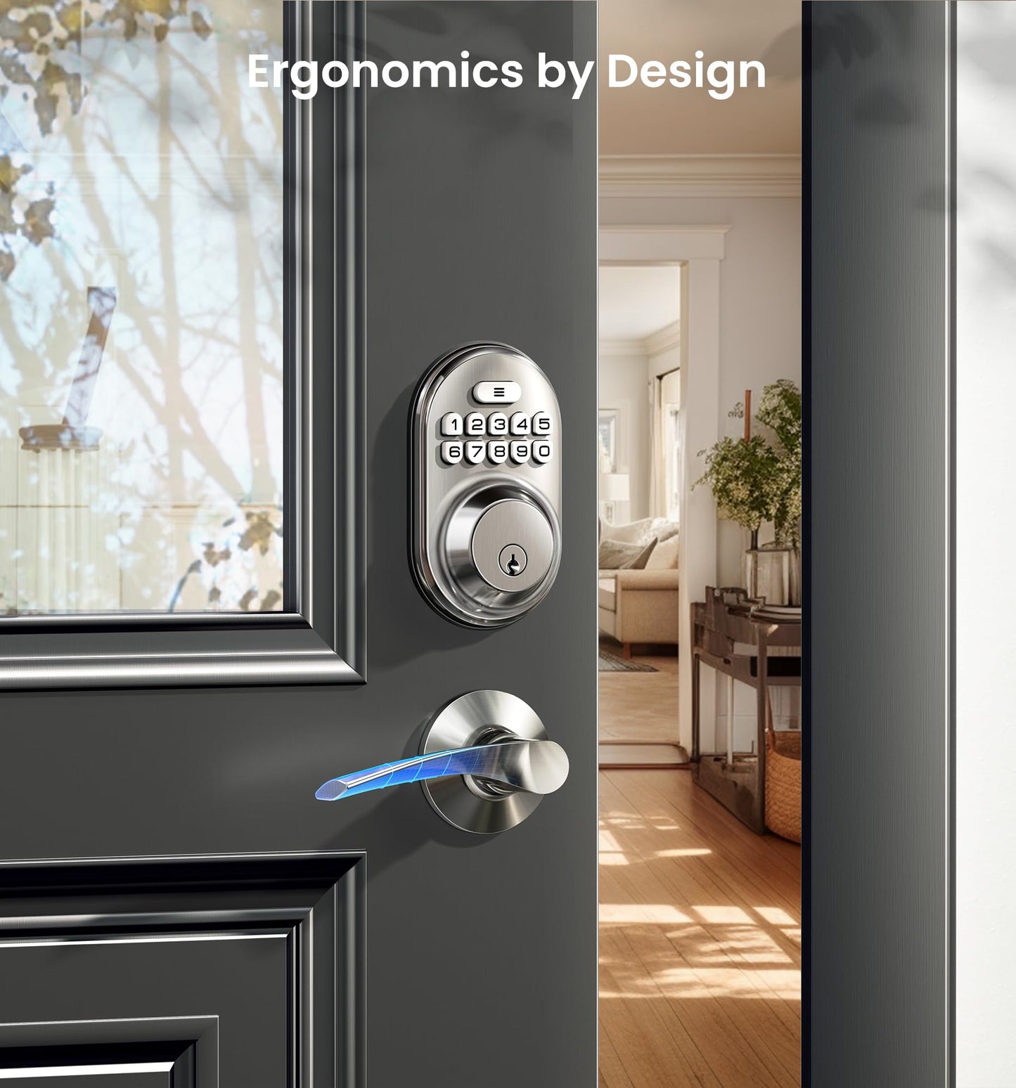 Keyless Entry Door Lock with Lever Handles