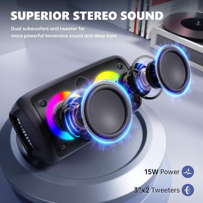 Portable Bluetooth Karaoke Machine with 2 Microphones